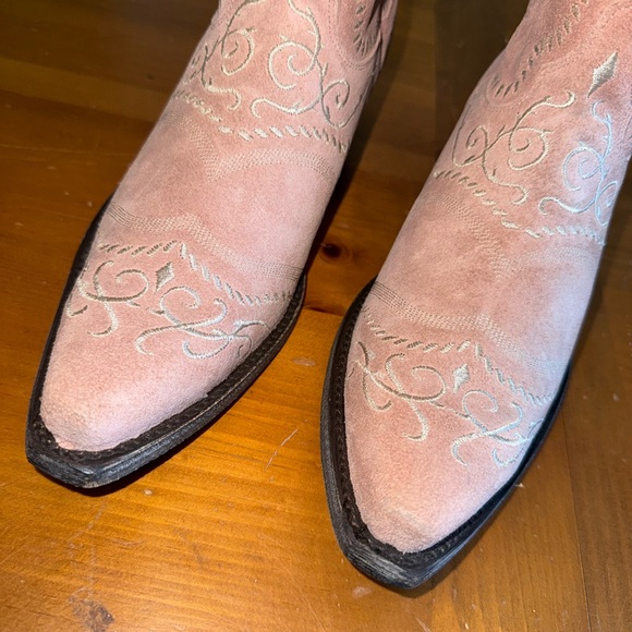 Old Gringo Pink Suede Boots Cowboy Western Embroidered Floral  Sz 7.5B Festival - Picture 2 of 13